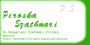 piroska szathmari business card